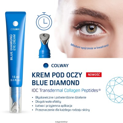 Colway - diamentowy krem pod oczy, likwiduje worki pod oczami i sińce, wygładza skórę wokół oczu